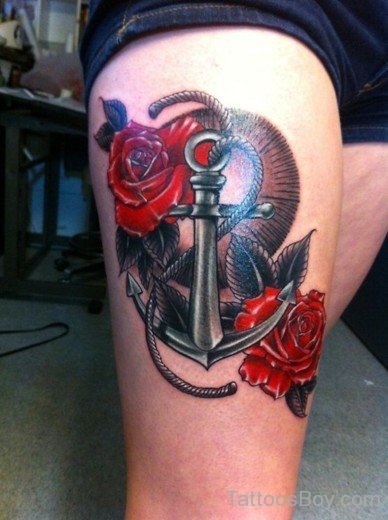 Rose And Anchor Tattoo