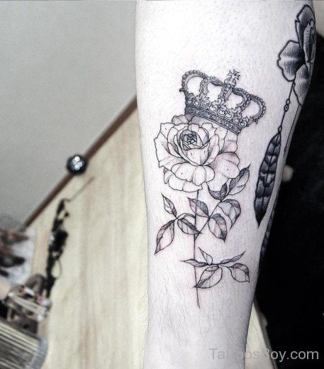 Rose And Crown Tattoo Design-TB1131