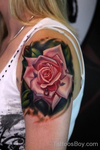 Rose Flower Tattoo On Shoulder-TB12088