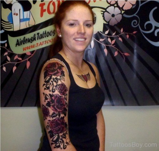 Rose Tattoo Design Half Sleeve