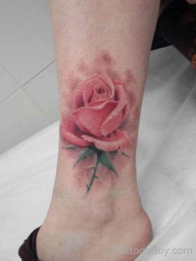 Rose Tattoo On Ankle