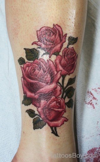 Wonderful Rose Tattoo On Ankle-TB1134
