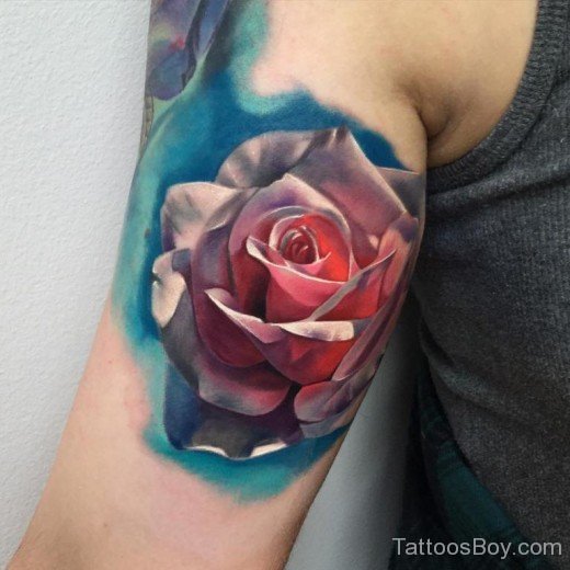 Rose Tattoo On Bicep