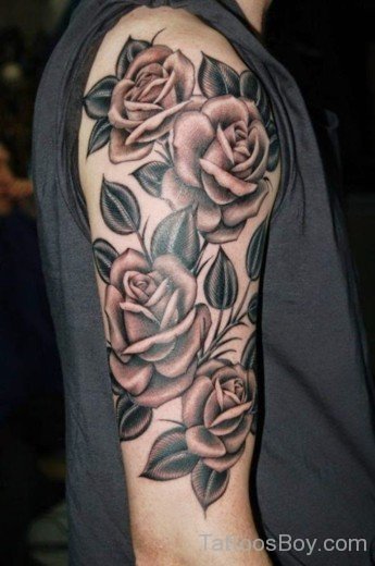 Graceful Rose Tattoo On Half Sleeve-TB1135