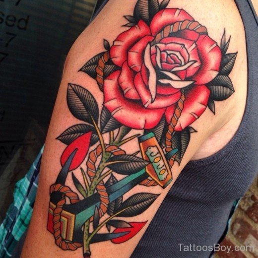 Rose Tattoo On Half Sleeve-TB12125