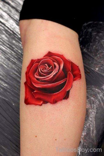 Rose Tattoo On Leg