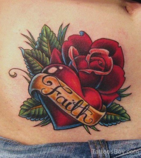Rose Tattoo On Stomach
