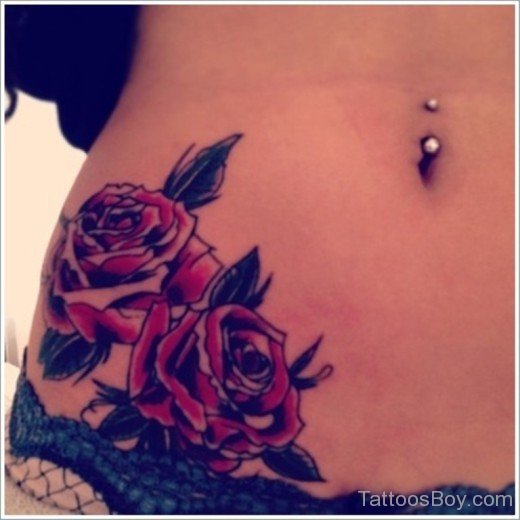 Rose Tattoo On Waist
