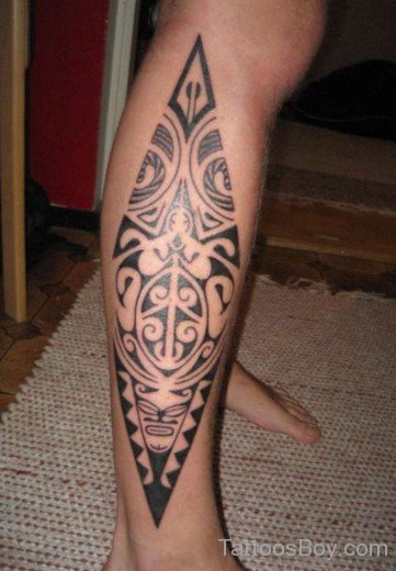 Samoan Tattoo Design On Leg-TB12133