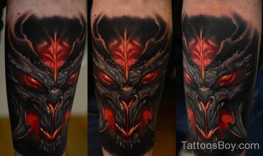 Scary Fired Mask Tattoo