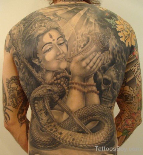 Shiv Tattoo On Full Back-TB162
