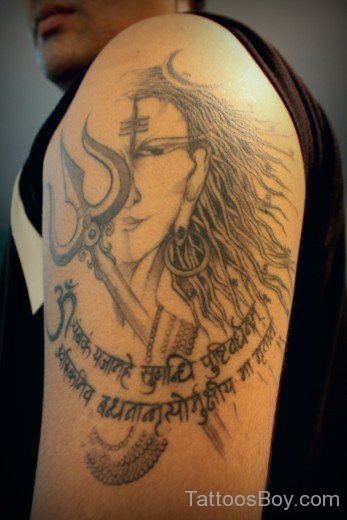 Shiv Tattoo On Shoulder-TB163