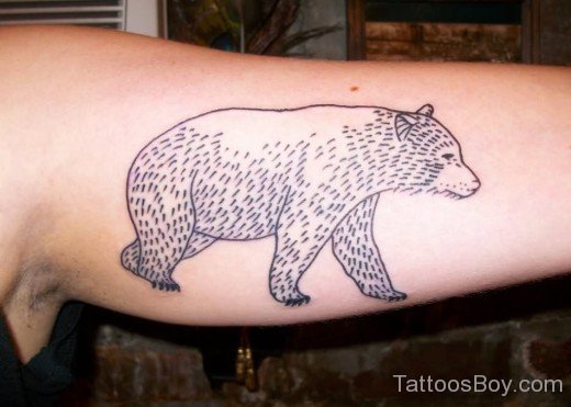 Simple Bear Tattoo On Bicep-TB132
