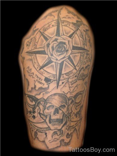 Skull And Compass Tattoo-TB1117