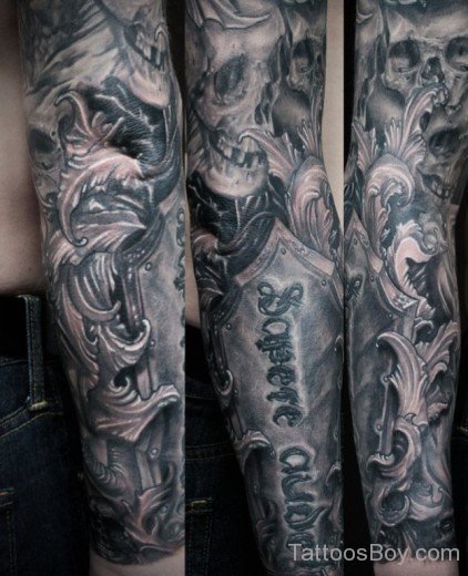 Skull And Gas Mask Tattoo-TB1083