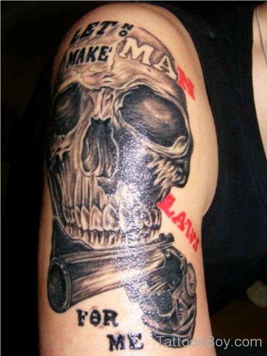 Skull And Gun Tattoo