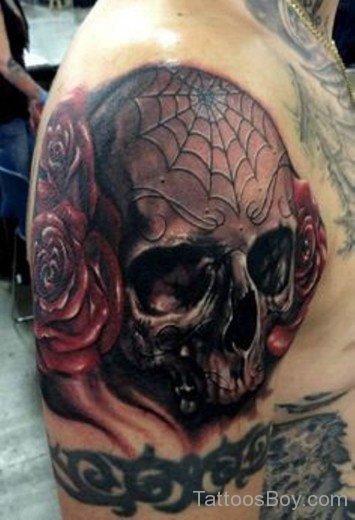 Skull And Spiderweb Tattoo-TB136