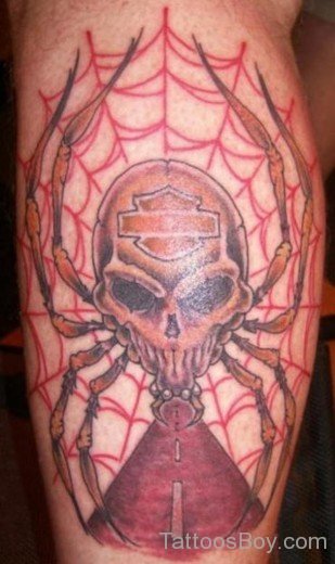 Skull And Spiderweb Tattooo-TB137