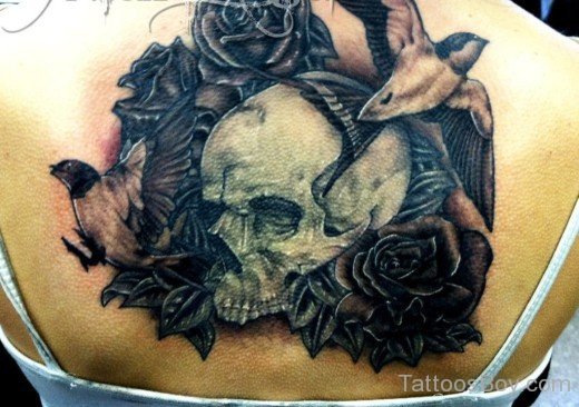 Skulls And Sparrow Tattoo-Tb1078