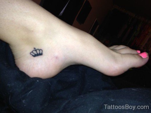Small Crown Tattoo On Foot-TB1139