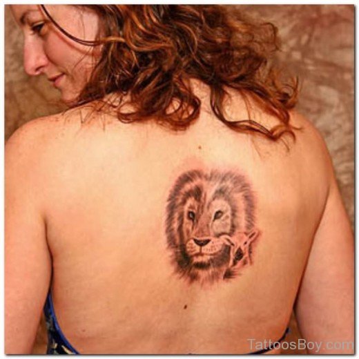 Small Lion Tattoo On Back-TB1131
