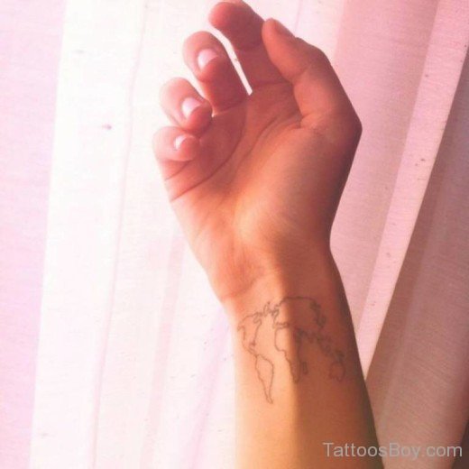 Small Map Tattoo On Wrist-TB158