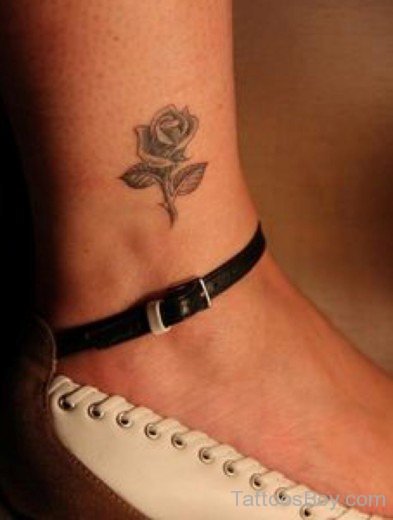 Small Rose Tattoo On Ankle-TB12142
