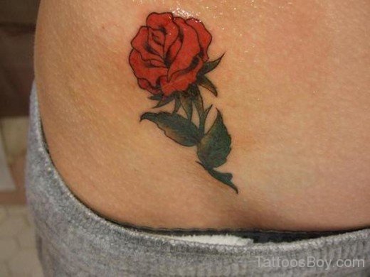 Small Rose Tattoo On Waist-TB12143