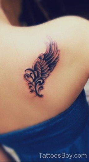 Small Wings Tattoo On Back-TB1088