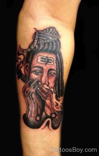 Smoking Lord Shiva Tattoo