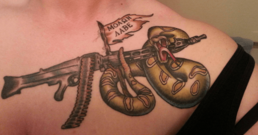 Snake Gun Tattoo