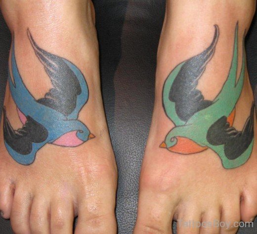 Sparrow Bird Tattoo On Feet-Tb1086
