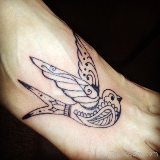 Sparrow Tattoo Design On Foot-Tb1093