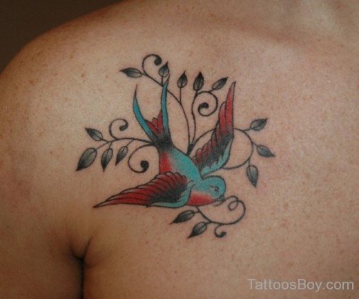 Sparrow Tattoo On Shoulder-Tb1099