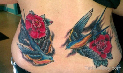 Sparrows And Roses Tattoo-Tb1108