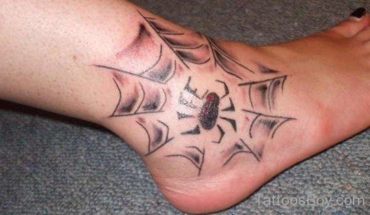 Spiderweb Tattoo On Leg