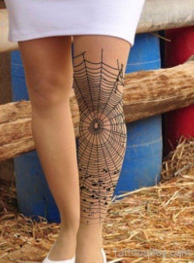 Spiderweb Tattoos On Leg