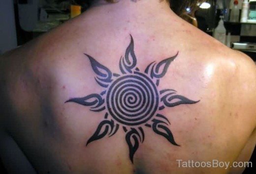 Spiral Sun Tattoo On Back