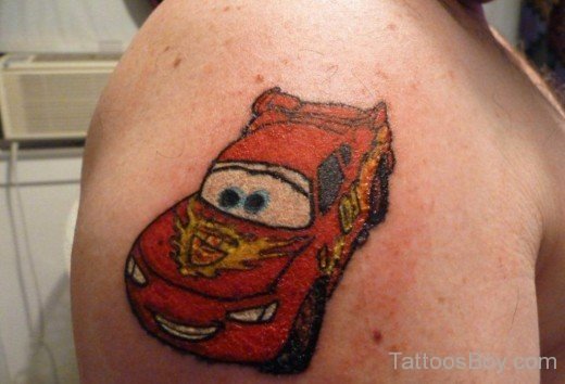 Sports Car Tattoo On Shoulder-TB155