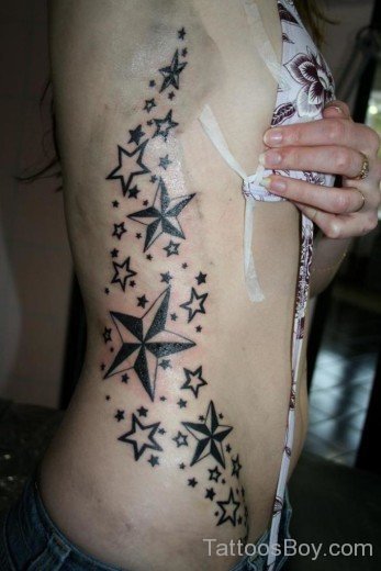 Star Tattoo On Rib-TB1091