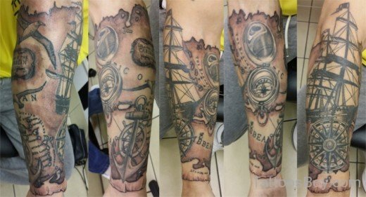 Stylish Compass Tattoo-TB1093