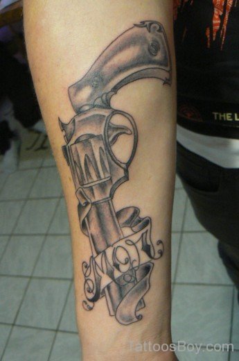 Stylish Gun Tattoo Design-TB1108