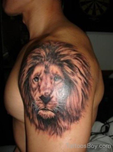 Stylish Lion Head Tattoo