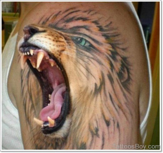 Lion Tattoo On Shoulder-TB1134