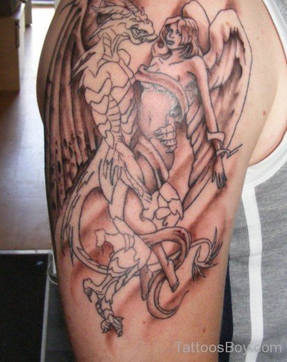 Stylish Memorial Angel Tattoo-TB1091