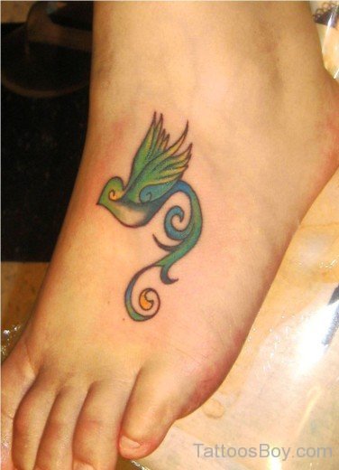 Stylish Sparrow Tattoo On Foot-Tb1109