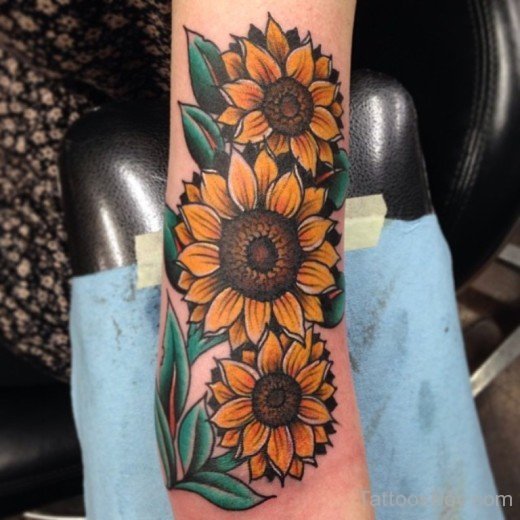 Stylish Sunflowers Tattoo