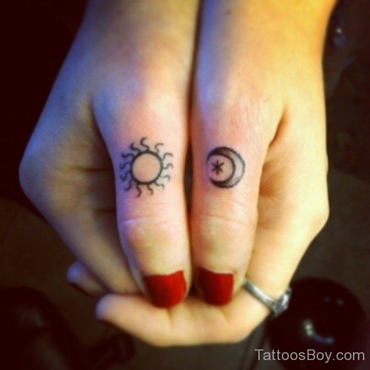 Small Sun And Moon Tattoo On Thum-TB1071
