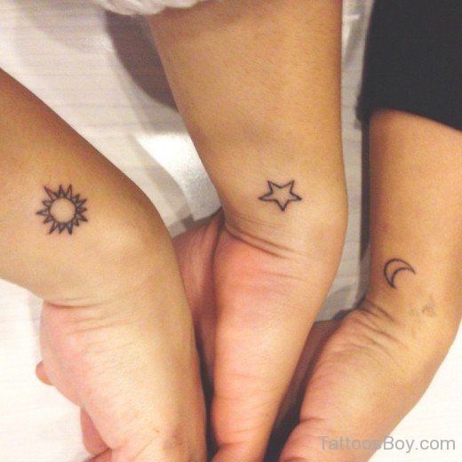 Sun Star And Moon Tattoos On Wrists-TB1073