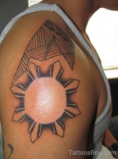 Sun Tattoo Design On Shoulder-TB1079